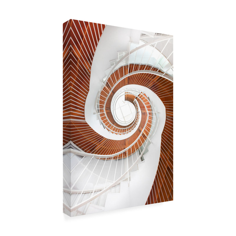 Art sur toile, escalier en spirale Peiyin Wang, H 32 po x l 22 po x P 2 po