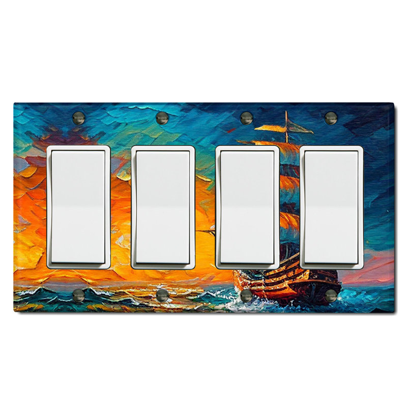 Copper Rust Patina Teal Print 4 - Gang Rocker Standard Wall Plate