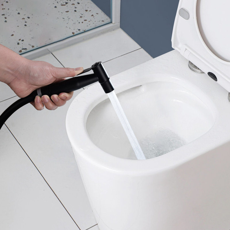 Bidet Sprayer Bidet Attachment With Sprayer Holder, T-Valve And Flexible Hose Included, Matte Black