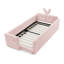 Lit plateforme tapissier simple avec tête de lit en forme d'oreille de lapin