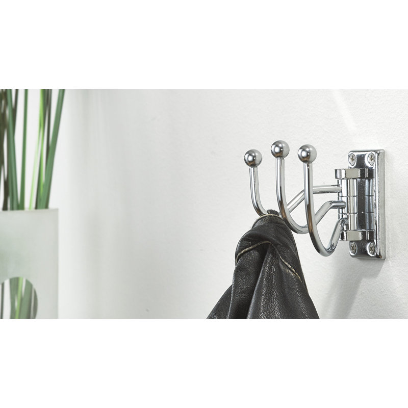 Crochet mural pivotant utilitaire, Chrome