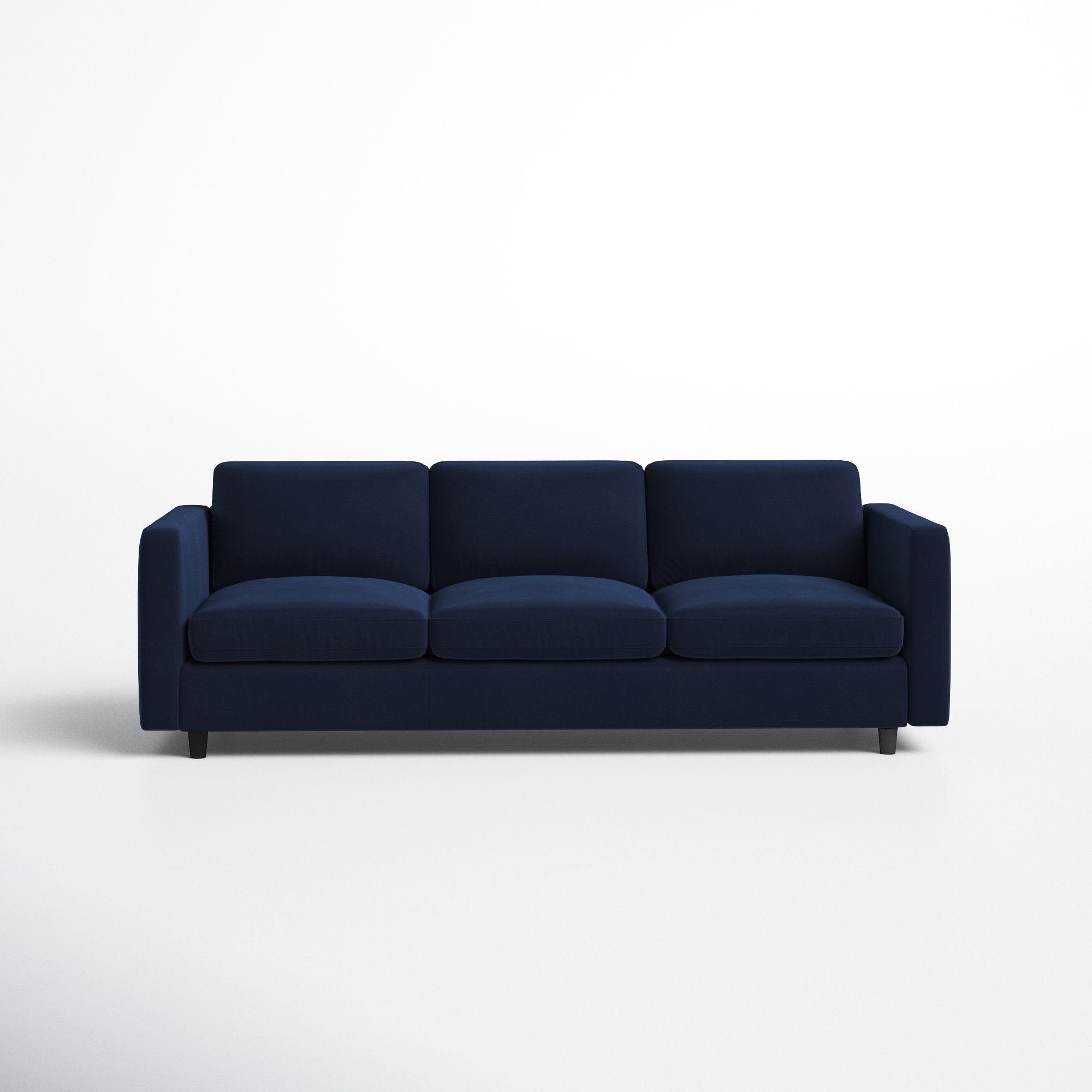 Fleetwood 99'' Upholstered Sofa, Navy Blue Tweed Velvet