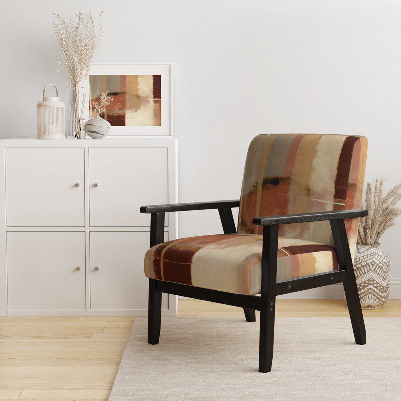 Chocolate Brown Elementary III - Upholstered Contemporary Arm Chair, Modern Abstract Accent Chair