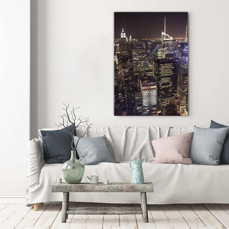 New York By Night - Wrapped Canvas Print