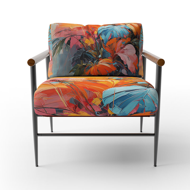 Davidenko - Chaise d'appoint rembourrée Palm Trees, Noir