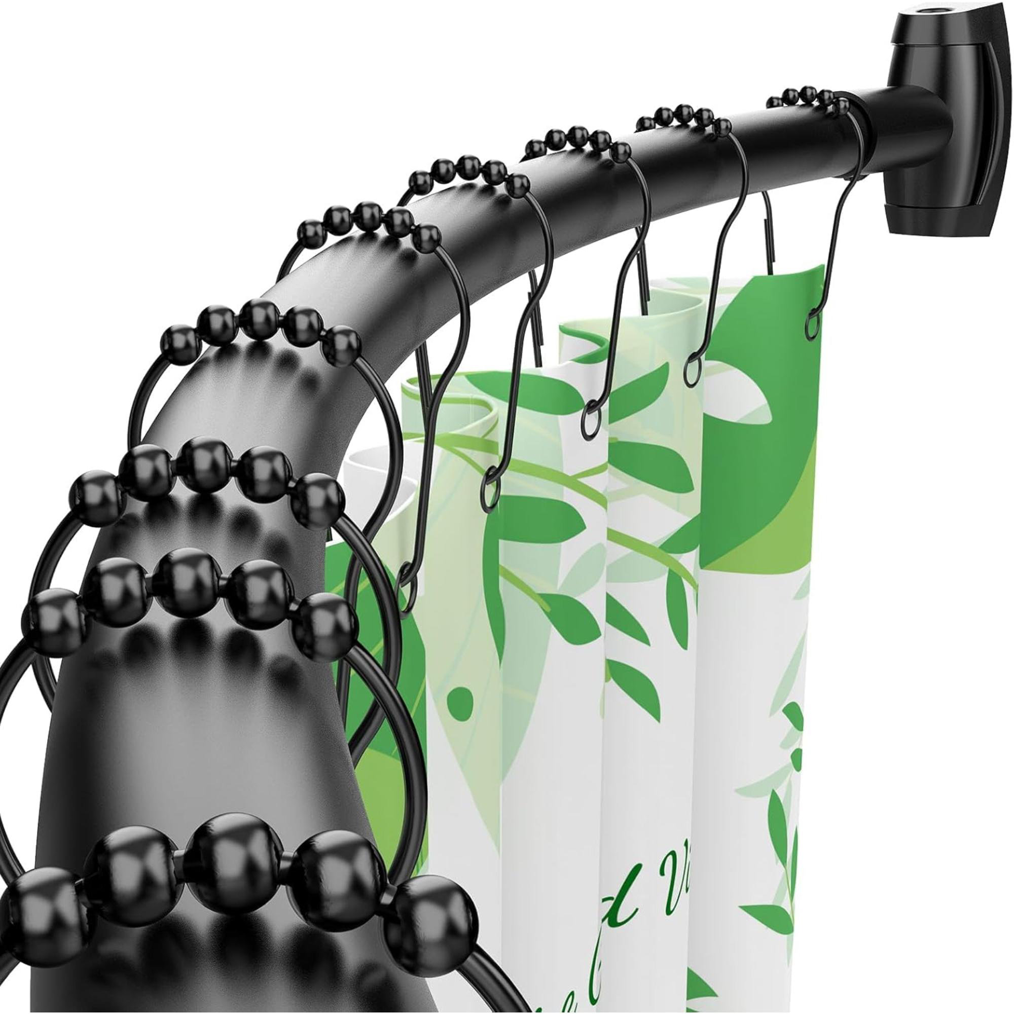 Textiles Hub Curved Shower Curtain Rod Adjustable Aluminum Shower Rod ...