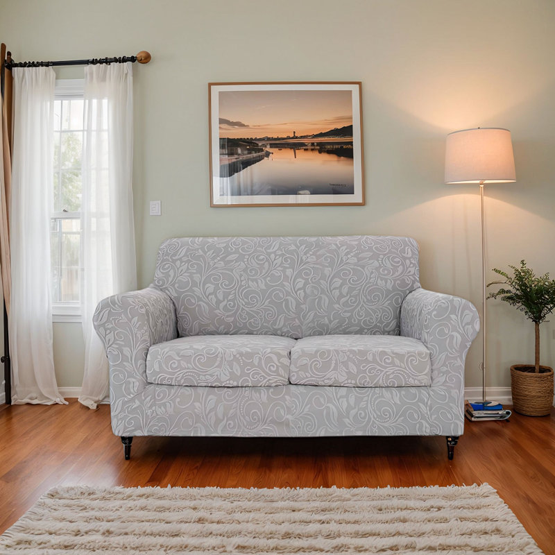 Housse pour canapé modulaire en jacquard tricoté, housse extensible, housse de protection pour canapé 2 places avec 2 housses de coussin de siège
