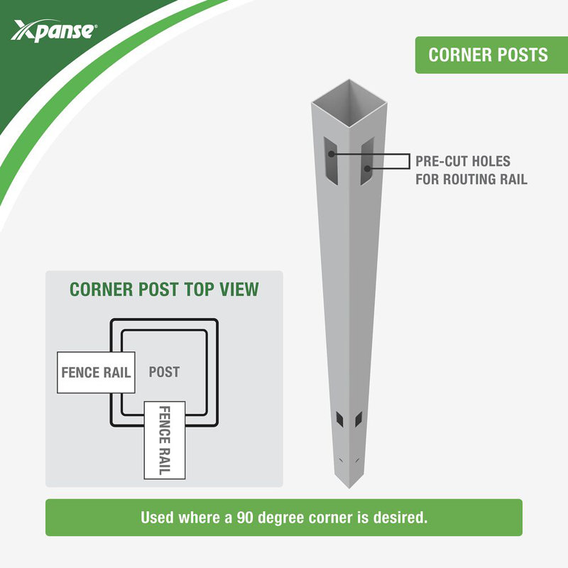 5 in. W x 5 in. D x 84 in. H Closed Picket Corner Post