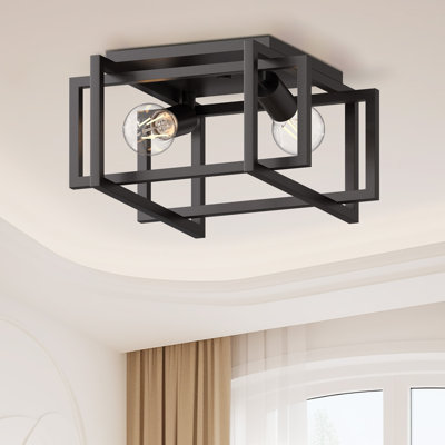 Gullane 2-Light 11.5"" Flush Mount -  17 Stories, 96A125833EE5445D8C830FC68333FCA9