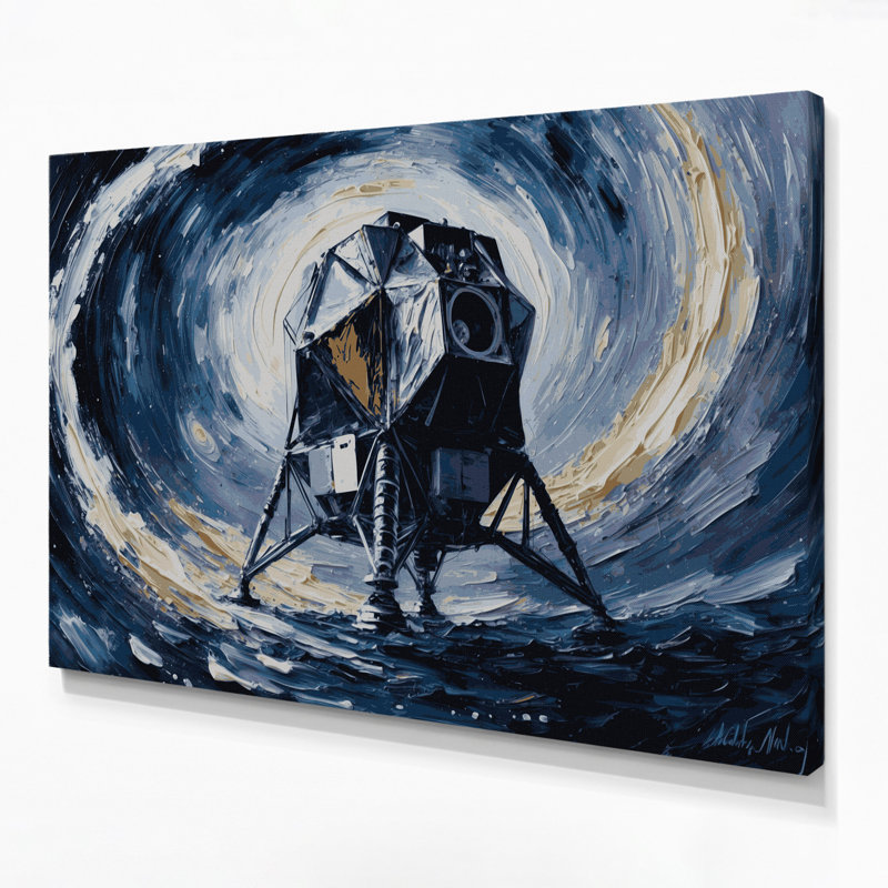 «Space Apollo programme commemoratives», art mural sur toile grise, H 20 po x l 30 po