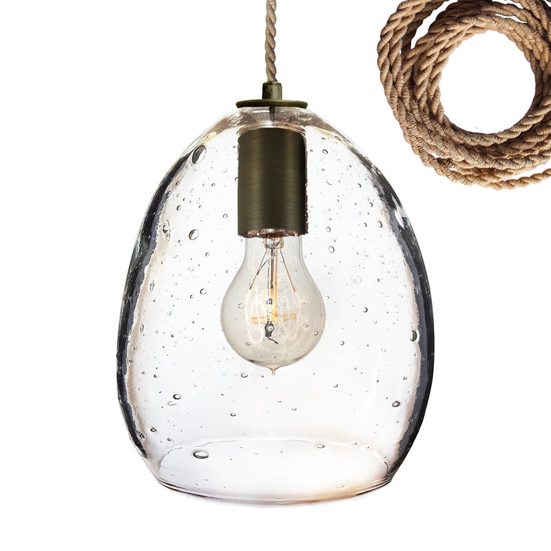 Lustre en grappe à 8 lumières Orb avec détails en verre soufflé à la main, Bronze, H 24 po x l 24 po x P 24 po