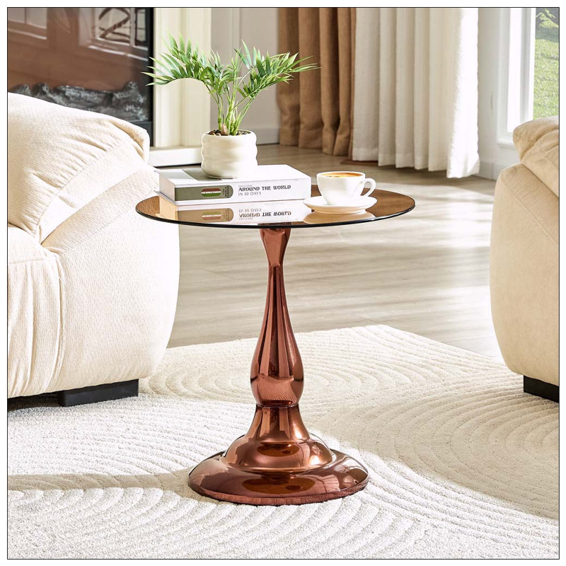 Table de bout ronde 19,6 pouces, Black,Gray