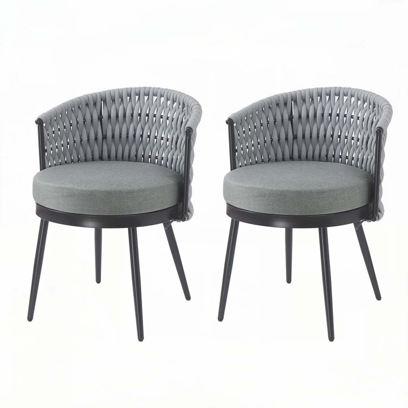 Outdoor Patio Dining Chair, Light Gray