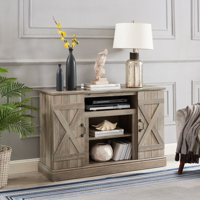 Meuble télé American Retro Farmhouse Classic, Gris délavé, Non