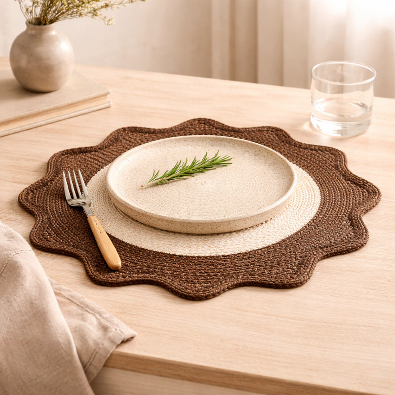 Polyester Solid Colour Placemat, Brown