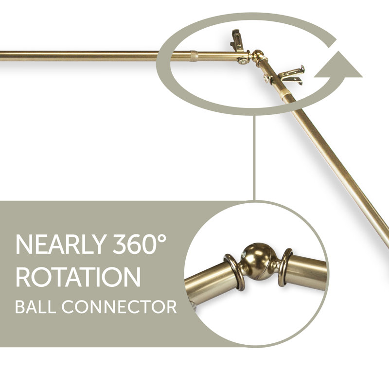 Winston Porter Leavy Bay Window Single Curtain Rod 