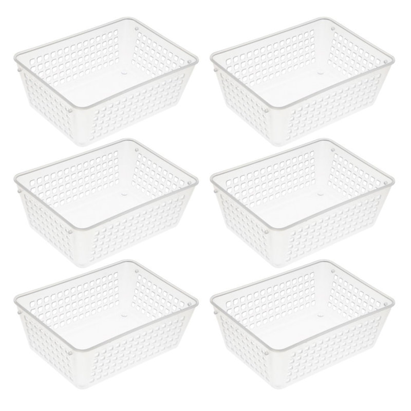 Rebrilliant Plastic Decorative Bin, 6, 2.25" H x 6" W x 4.5" D, Clear