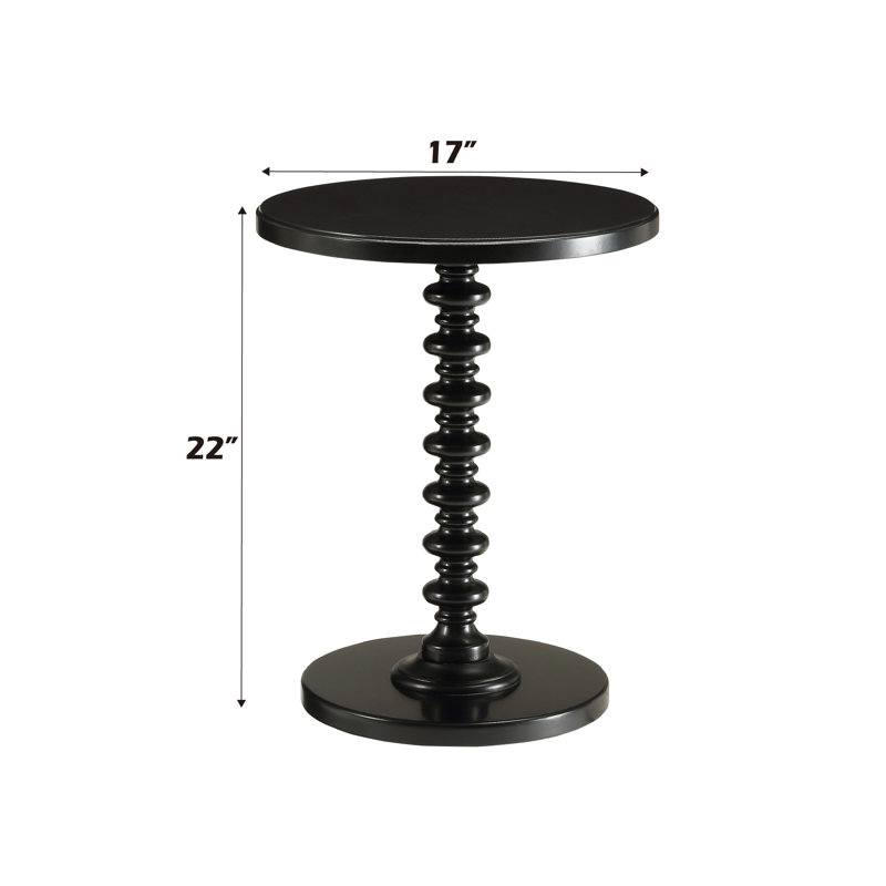 Acton Black Finish Accent Table, Black