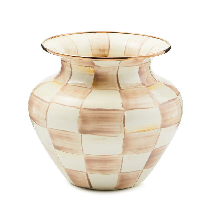 Mocha Check Vase