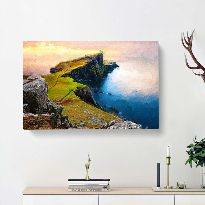 Lighthouse In The Isle Of Skye In Abstract - Wrapped Canvas Painting, 40cm H x 60cm W x 3cm D