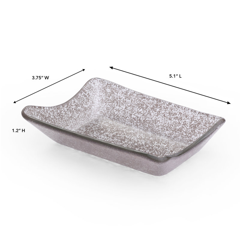 Isenberg Aqua Glass Rectangular Bowl, Smoke