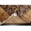 Tapis chocolat noir / beige en laine noué à la main de conception unique 7 pi 11 po x 9 pi 9 po