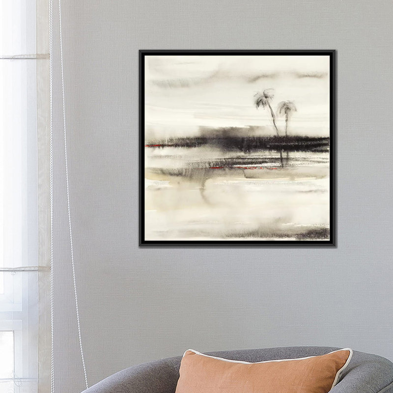 «Solstice III», reproduction sur toile, H 18 po x l 18 po x P 1,5 po, Toile avec cadre noir, Pas de tapis