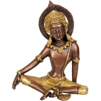 7" Lord Indra Brass Sculpture 