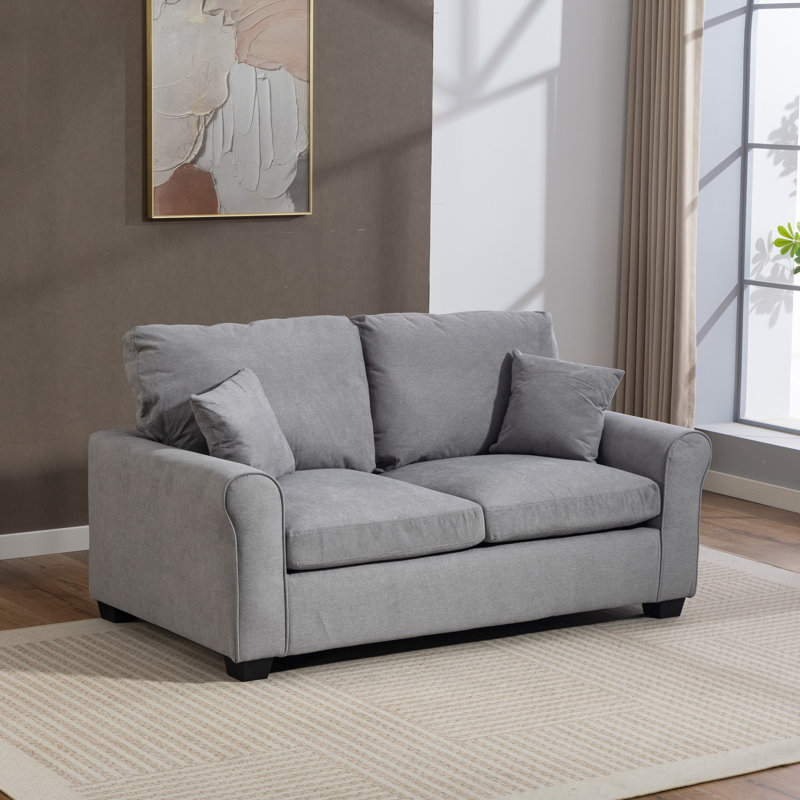 2 Seater Linen Blend Sofa Bed, Grey