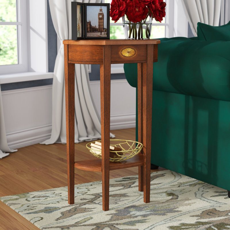 Dalzell 17.5" Console Table, Distressed Olive Ash Burl