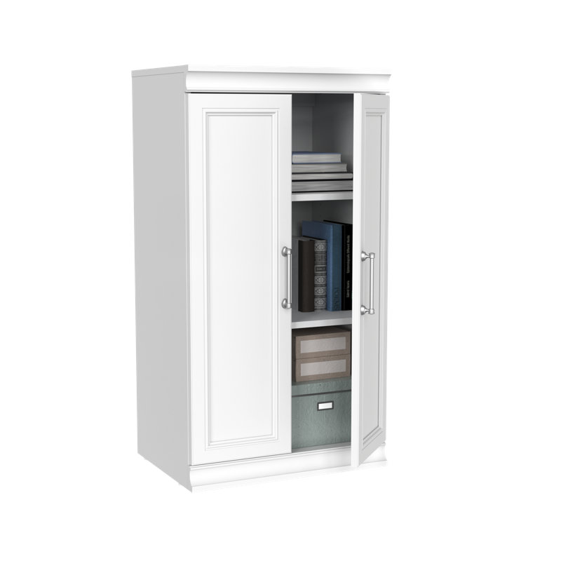 Rangement modulaire à 3 tablettes l 21,38 po avec portes, Blanc