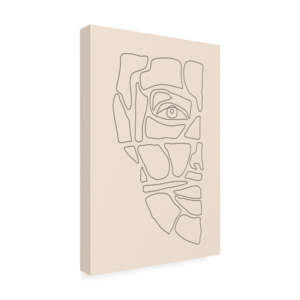 Wrought Studio Abstract Face Lines 3 On Canvas Print | Wayfair