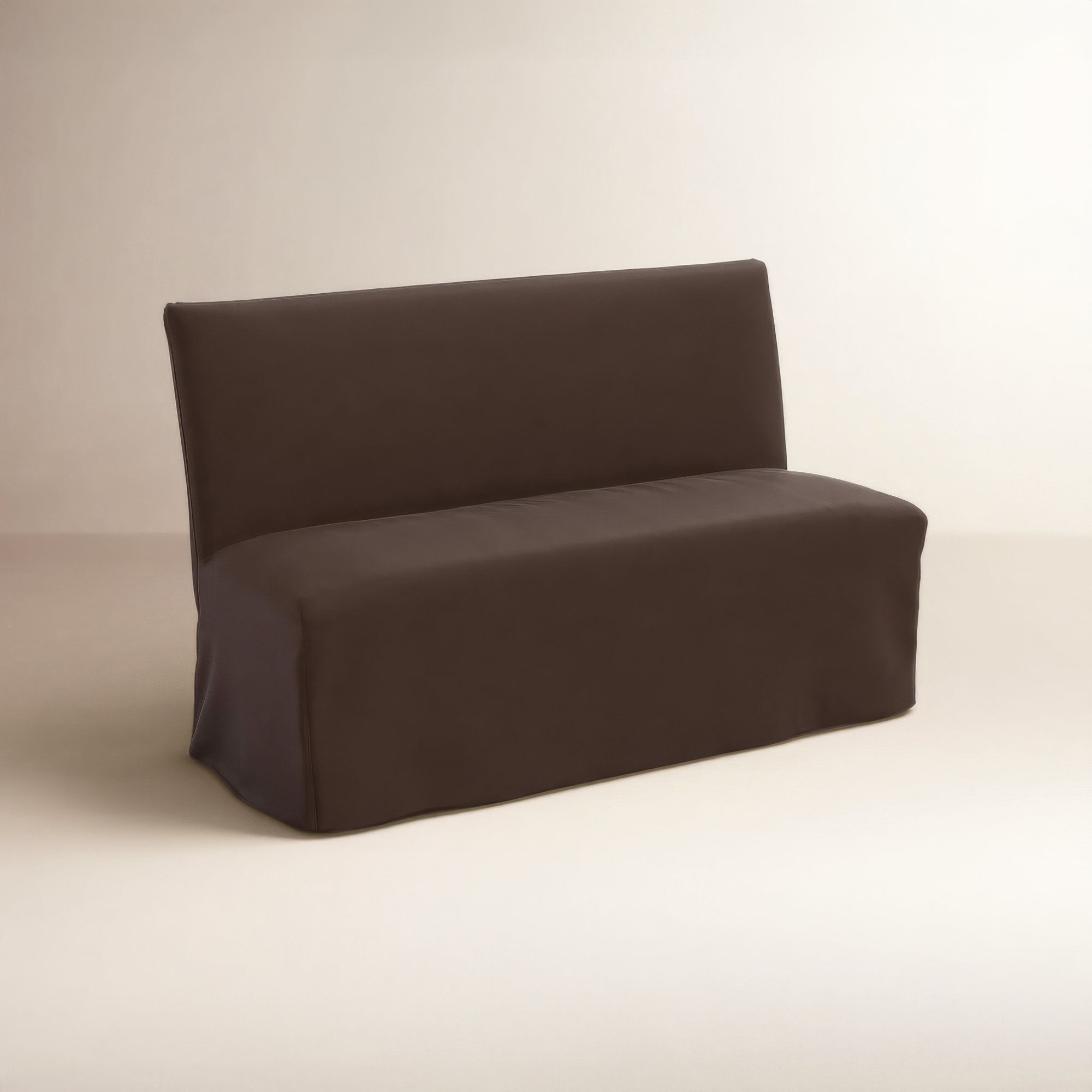 Armstrong Cotton Parsons Chair in Twill White, Classic Chocolate Velvet