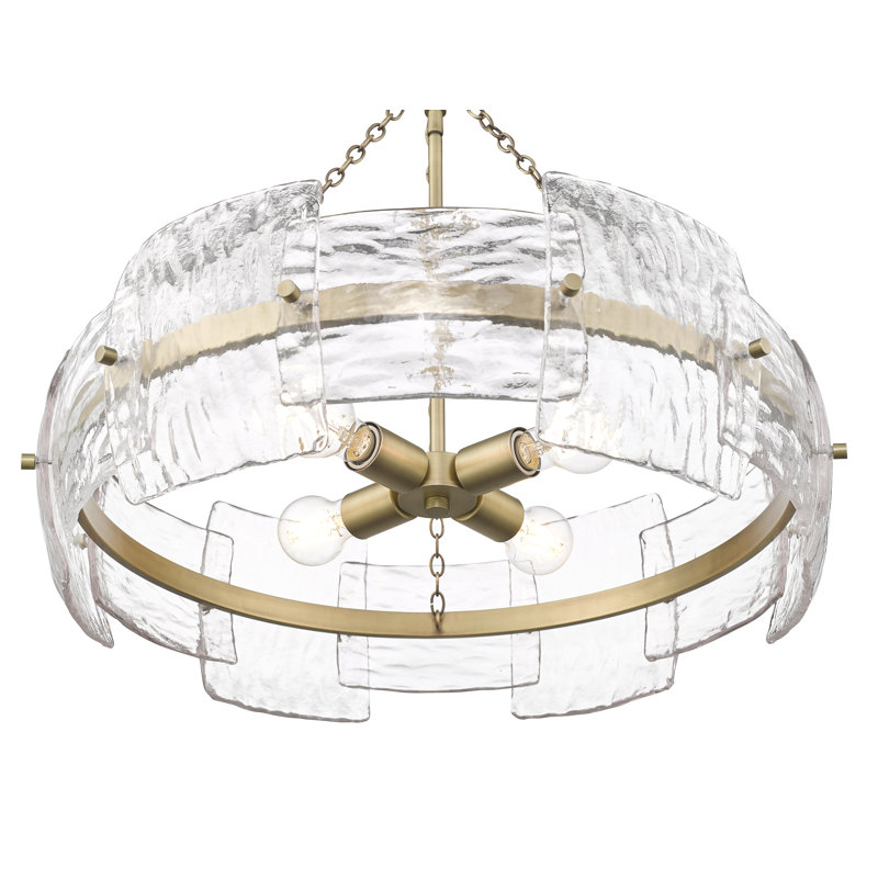 Luminaire suspendu 4 lumières Sinclara 24,75 po de large - laiton rétro