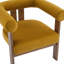 Chaise d'appoint moderne rembourrée avec accoudoirs ronds