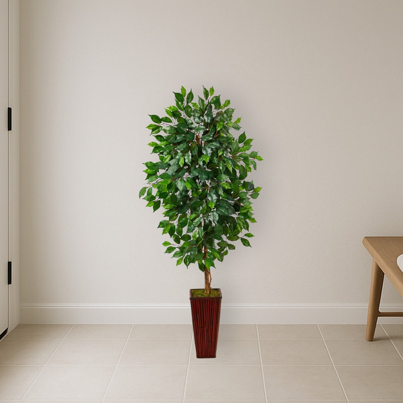 Ficus Artificial Tree in Bamboo Planter