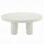 Table basse ronde Sana avec 4 pieds ronds, finition blanche moderne 35 po