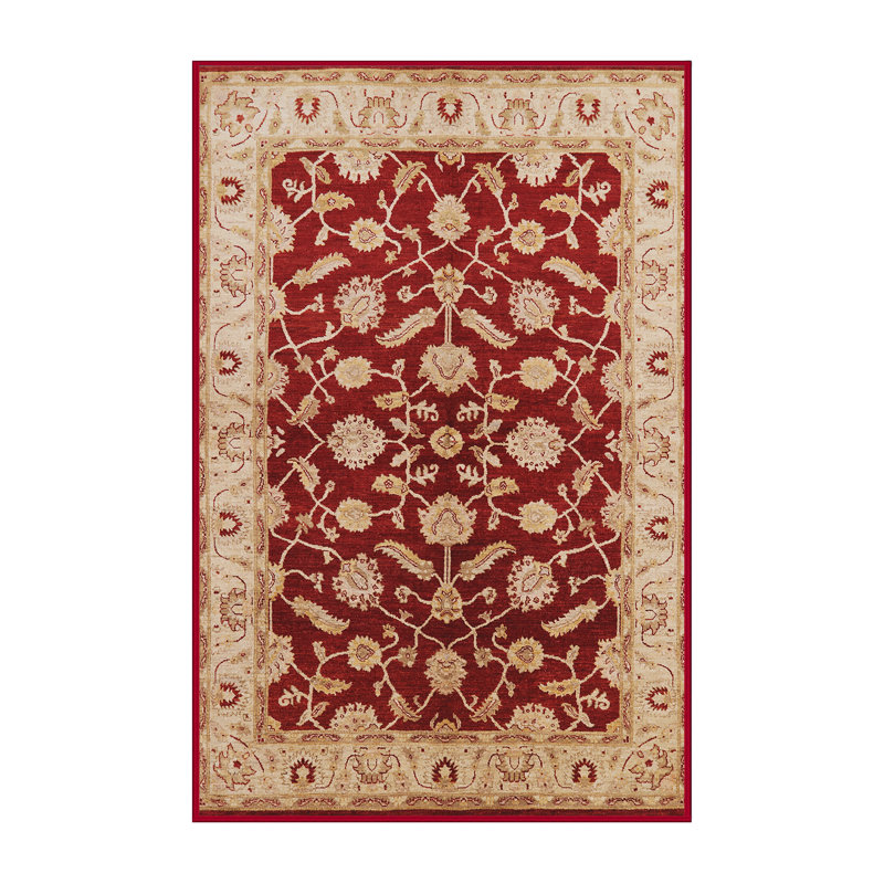 Tapis oriental rouge / beige Dadur, Rectangle 7 pi x 10 pi