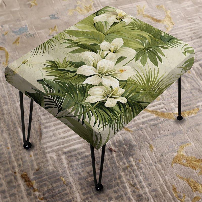 Tranquil Oasis Tropical Pattern - Tropical Rectangle Ottoman
