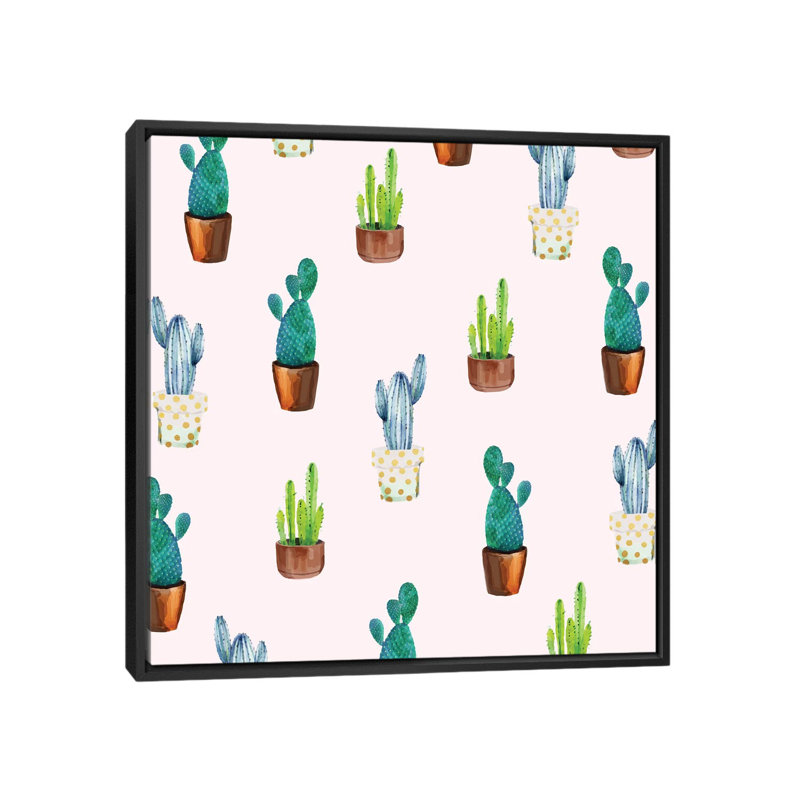 « cactus formation », reproduction d’impression sur toile, H 26 po x l 26 po x P 1,5 po, Toile avec cadre noir