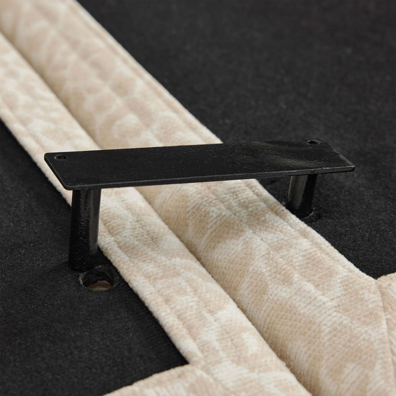 Canapé en chenille avec imprimé léopard et repose-pieds mobile, Beige