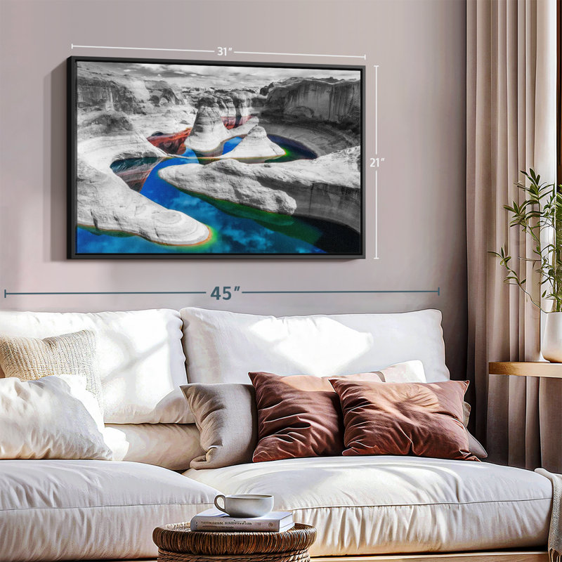 Impression sur toile Grand Canyon River Pop, H 31 po x l 21 po
