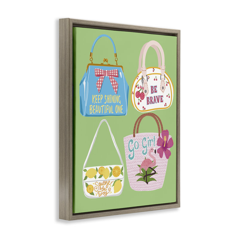  Art mural sur toile Girl Vibes, H 31 po x l 25 po, Cadre flottant orme Montalcino