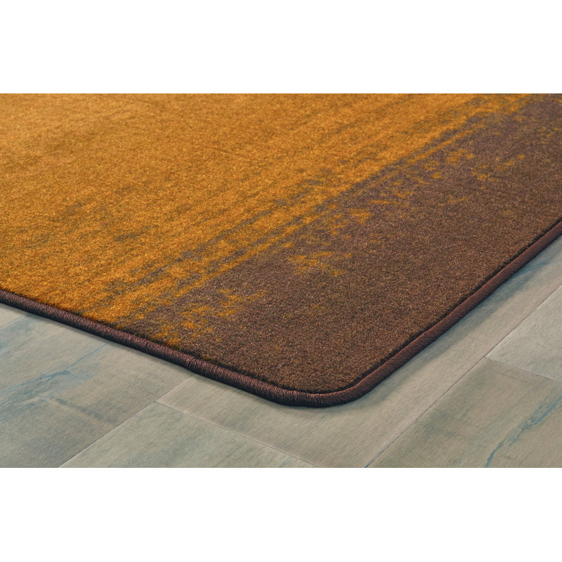 Tapis rayé touffeté brun, Rectangle 4 pi x 6 pi