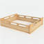 Lit plateforme grand format avec garde-corps pleine longueur, base de lit grand profil bas, aucun sommier tapissier requis, naturel-129631754