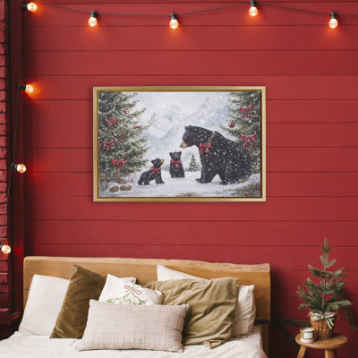 Cadre flottant Christmas Black Bears, design par Tina LeCour