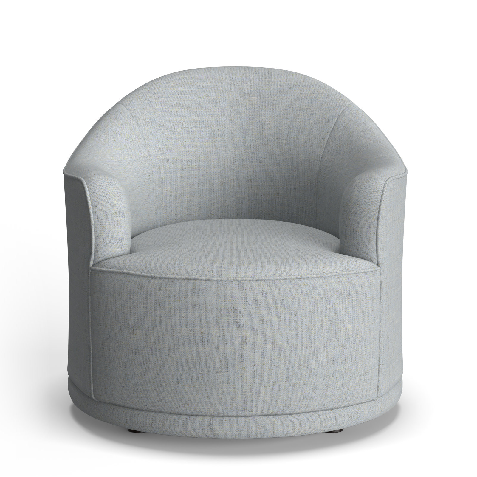 Rumi Upholstered Swivel Barrel Chair, Nomad Oxford Crypton Performance Chenille