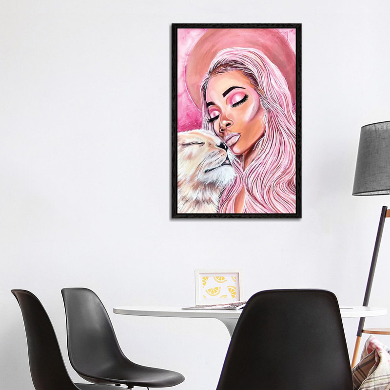 Wild Woman - Painting on Canvas, 101.6cm H x 66.04cm W x 3.81cm D, Black Framed