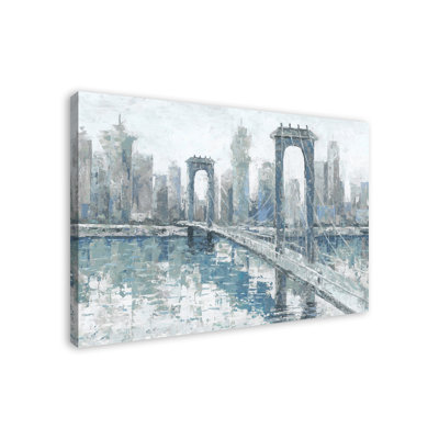 Pont bleu doux, reproduction d’art sur toile tendue
