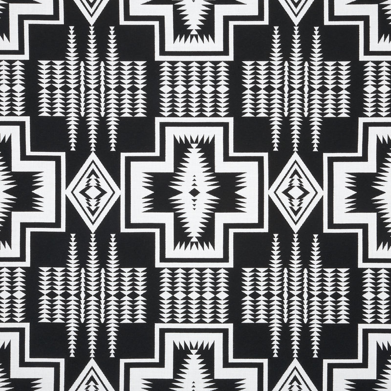 Repose-pieds d'extérieur avec coussin Sunbrella® Jasarah, Black/White